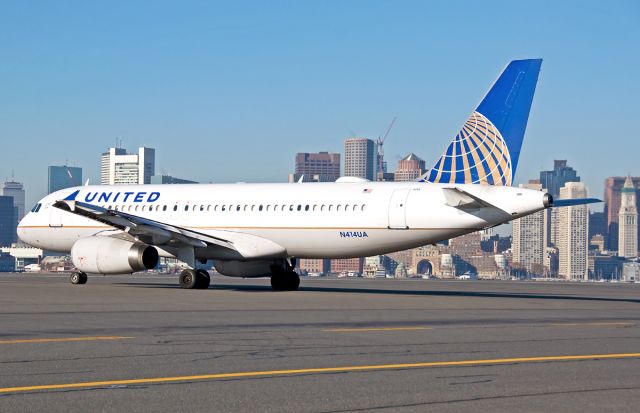 Airbus A320 (N414UA) - The Pru,Hancock and the Custom House - The Hub Skyline !