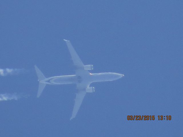 Boeing 737-800 (N528AS) - Alaska Airlines flight 38 from SEA to FLL over Southeastern Kansas at 35,000 feet.