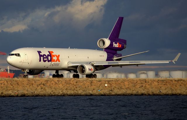 Boeing MD-11 (N588FE) - Taxiing to the Freight Ramp via Taxiway Alpha