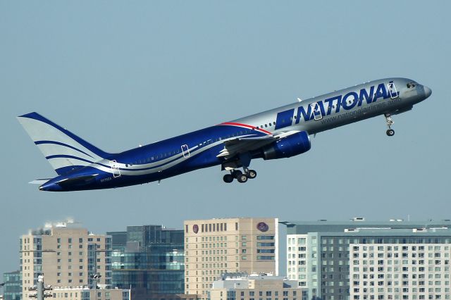 Boeing 757-200 (N176CA) - NCR 9176 departing for Orlando. This rare visitor stayed overnight after chartering from Keflavik.