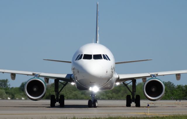 Airbus A321 (N716FR) - Front view of Frontier's "Seymour the Walrus" A321 at BUF