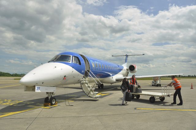 Embraer ERJ-145 (G-RJXF) - BMI Regional Embraer ERJ-145EP boarding in Strasbourg 