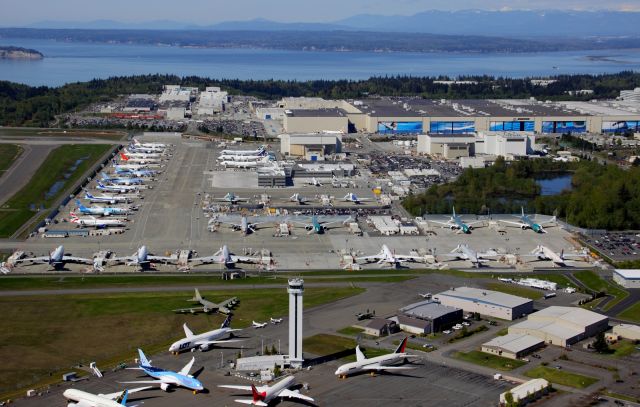 — — - Boeing Everett flightline April 25, 2013.