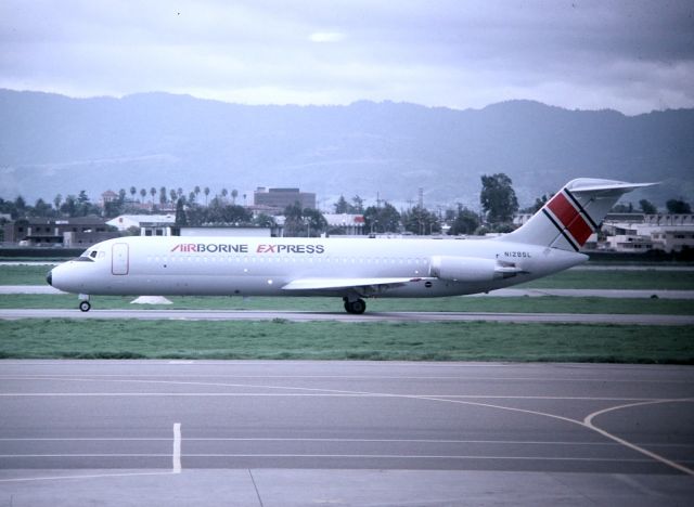 McDonnell Douglas DC-9-30 (N1285L) - KSJC - ABX DC-9 freighter headed to the Cargo Ramp at San Jose - this photo early 1981. I'm sure I took this from the old observation deck. Color slide to digital.