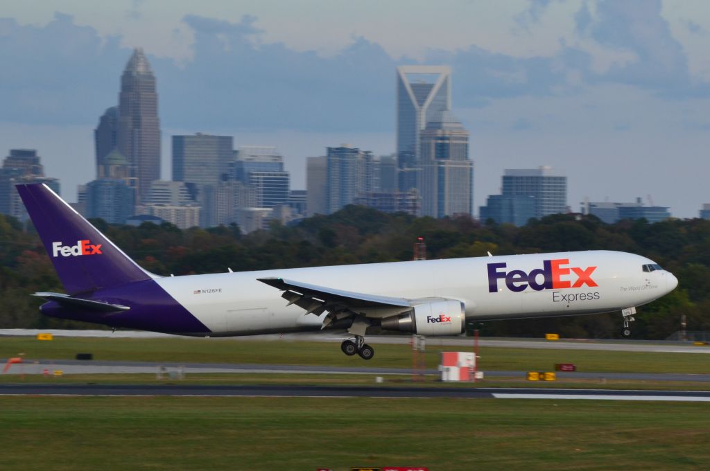 BOEING 767-300 (N126FE) - Arriving runway 18L at KCLT - 10/24/20