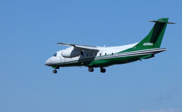 Fairchild Dornier 328JET (N259DS) - On final is this 2001 Fairchild Dornier 328-300 Twin Jet in the Autumn of 2019. 