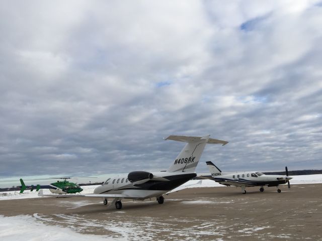 Cessna Citation CJ1 (N408RK) - A trio of 3 great aircraft, the Citation M2 (N408RK) , THe TBM-850 (N580MA) , and the Bell 407 (N723PH).  