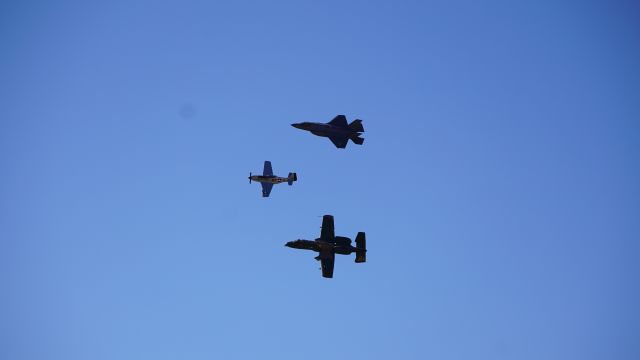 — — - P51 F35 AND A10 HERRITAGE FLIGHT ROCKY MOUNTAIN AIRSHOW 2021