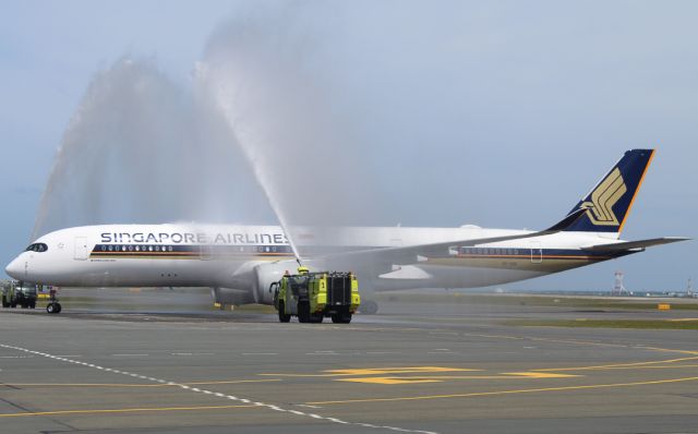Airbus A350-900 (9V-SMM) - Inaugural SQ247 Airbus A350-900 to land in Wellington Airport November 1st, 2019
