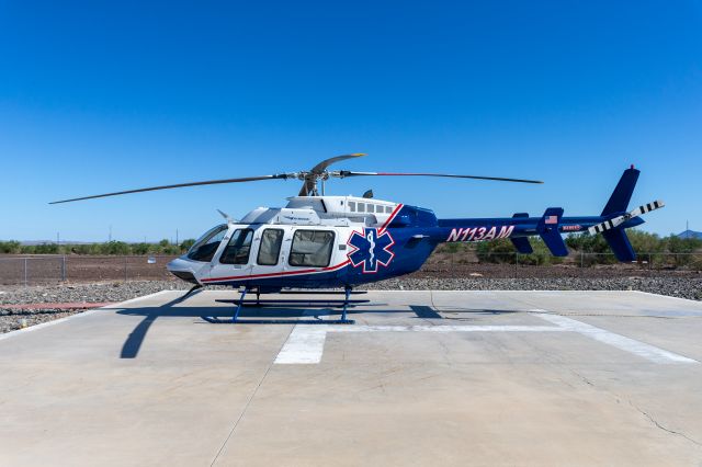 Bell 407 (N113AM) - Seen at the Careflight base in Quartzsite, AZ