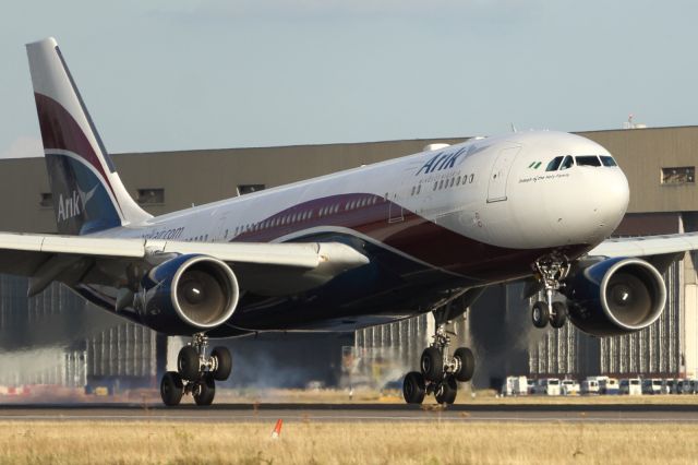 Airbus A330-200 — - Arik Air A330-200, arrives at LHR.