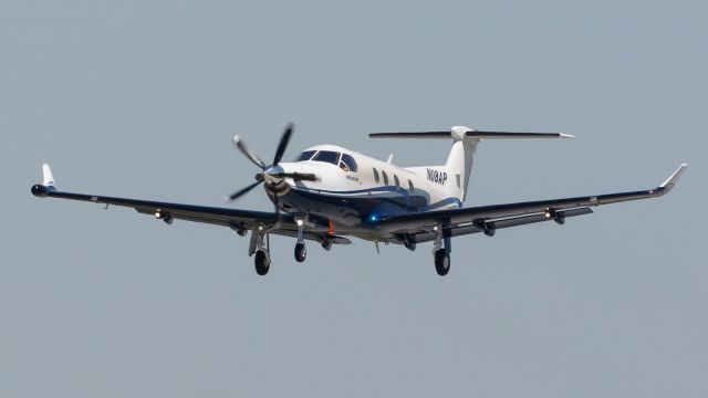 Pilatus PC-12 (N118AP) - A Pilatus PC-12/45 departs from runway 27/9 at KVPZ. 5/2/2020