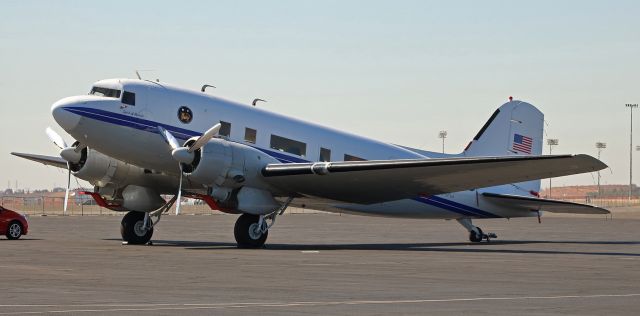 Douglas DC-3 (N8336C) - The "Spirit Of Benovia," a Douglas DC-3A (N8336C), is seen here in its first FA gallery post on the Mather ramp (KMHR, Sacramento, CA) about one-half hour before high noon.  "Spirit Of Benovia" is at MHR to participate in the annual California Capital Airshow which takes place this weekend.  The Navy Blue Angels and the B-29 Superfortress "FiFi" were also parked on Mathers ramp, just a short distance away, when this shot was snapped.br /As always, I suggest viewing the real photo ("FULL") rather than just viewing either of the miniaturized thumbnail sizes because the actual (FULL) size provides much better Q.