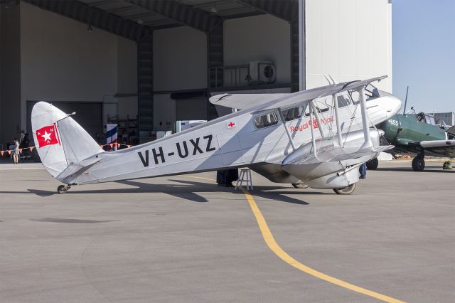 De Havilland Dragon Rapide (VH-UXZ) - de Havilland DH.89A Dragon Rapide (VH-UXZ) on the tarmac at the Douglas Aerospace hangar.