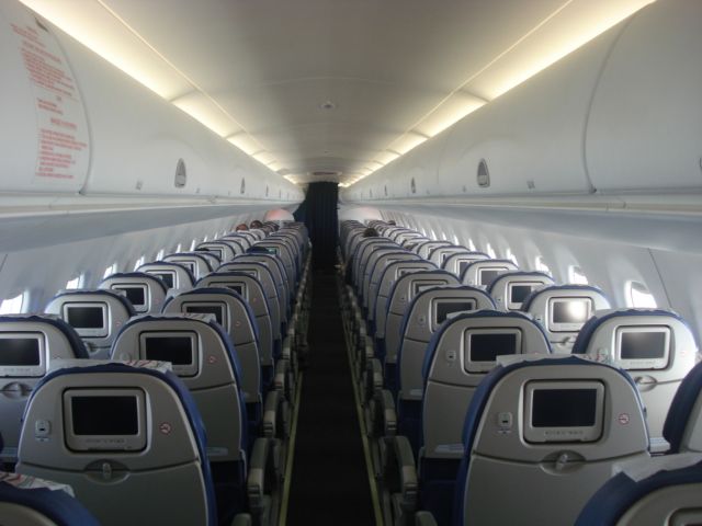 Embraer ERJ-190 — - Flight KQ780 Nairobi to Livingstone, taken from rear of cabin. Only 20 passengers, 8 got off at Livingstone, the rest were flying on to Harare.