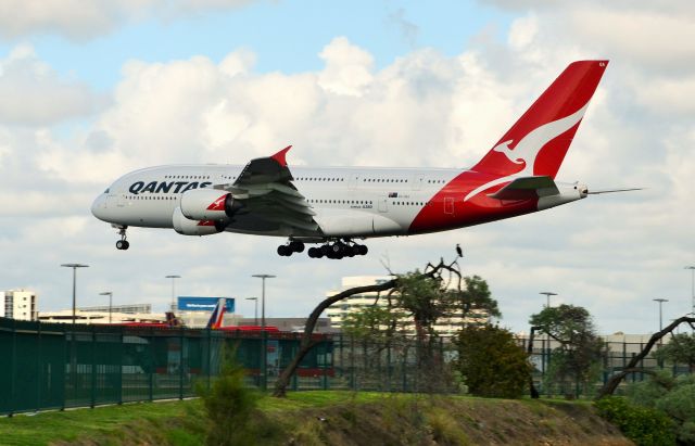 Airbus A380-800 (VH-OQA) - Nancy Bird-Walton on Short final Sydney