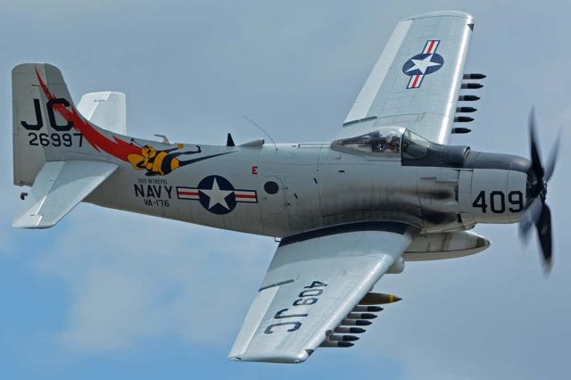 Douglas AD Skyraider (N409Z) - Douglas A-1D (AD-4NA) Skyraider NX409Z at Chino, California on April 30, 2016. 