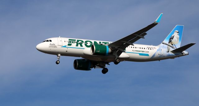 Airbus A320neo (N367FR) - On final is this 2020 Frontier Airlines Airbus A320-251N from the Autumn of 2020.