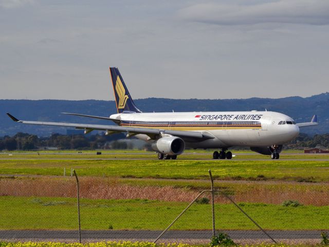 Airbus A330-300 (9V-STO) - On taxi-way heading for take off on runway 05, for flight home to Singapore. Thursday, 12th July 2012.
