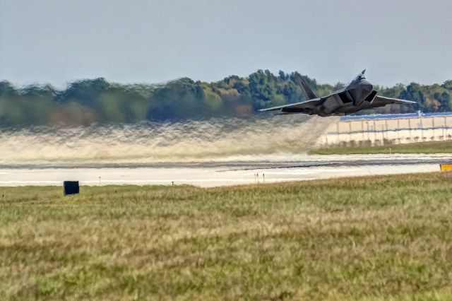 Lockheed F-22 Raptor — - F-22 Raptor with burner lit on a takeoff roll.