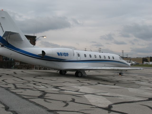 N61DF — - Citation Sovereign parked on the main flight ramp at FBO York Aviation , at KTHV York Airport