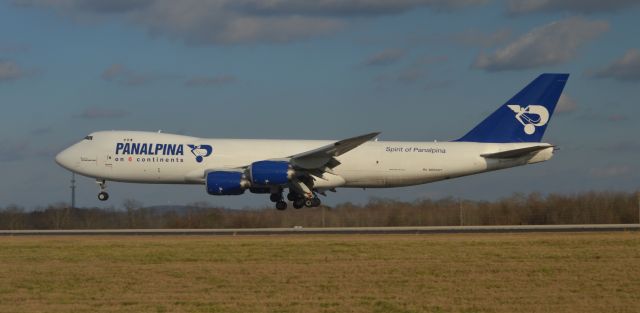 BOEING 747-8 (N850GT) - Atlas Air N850GT touching down on runway 36R at Huntsville International Airport.