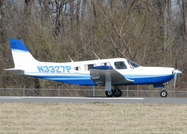 Piper Saratoga/Lance (N3327P) - Starting to roll down runway 14 at the Shreveport Downtown airport.