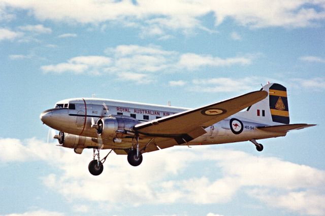 — — - A65-94 Douglas C47 Dakota while in RAAF service (now civilian rego VH-EAF)