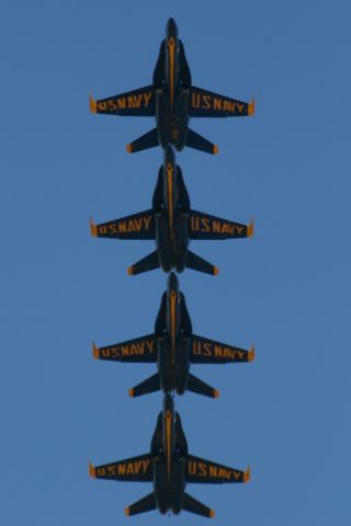 McDonnell Douglas FA-18 Hornet — - 24 July 2010  Blue Angels  US Navy Flight Demonstration Team  Blue Thunder Airshow  Fanning Field  Idaho Falls, ID