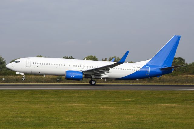 Boeing 737-800 (G-JZBO) - A medical diversion to Manchester for this Leeds-Mahon flight that diverted as the plane was passing over Manchester to land quickly.  It must have been serious.  Here the flight continues as EXS375D