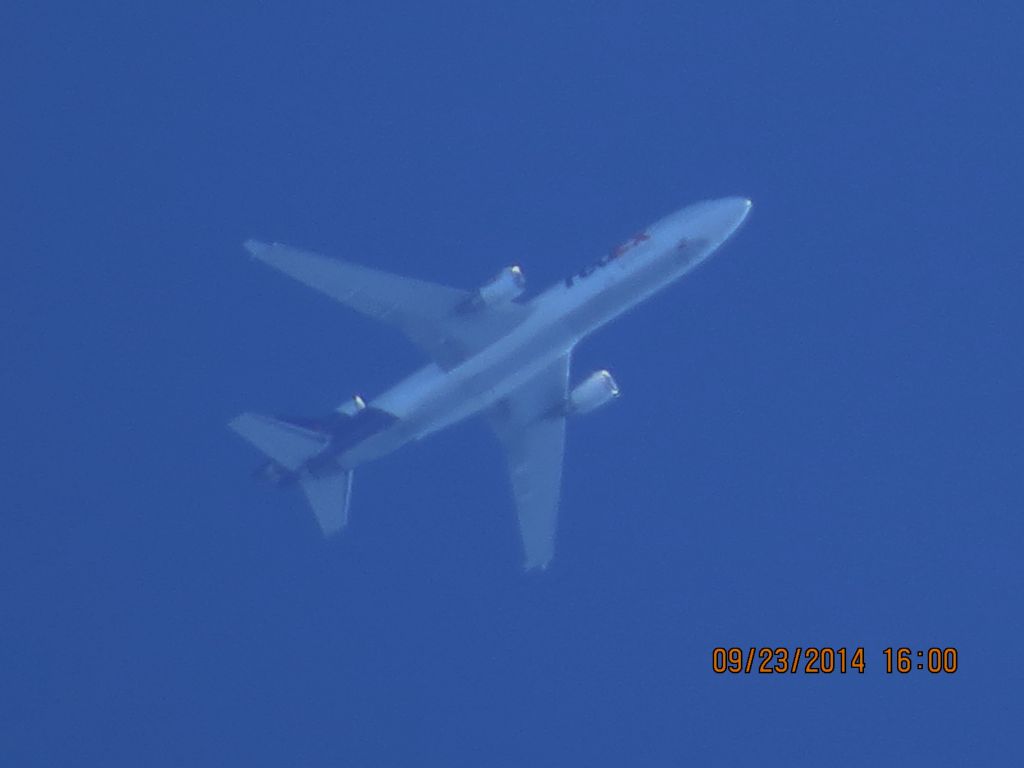 Boeing MD-11 (N617FE) - FedEx flight 781 from Memphis to Portland over Baxter Springs Kansas (78KS) at 36,000 feet.