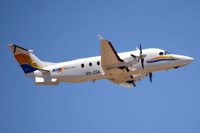 Beechcraft 1900 (VH-ZOA) - Getting airborne off runway 23.  Wednesday 29th October 2014.