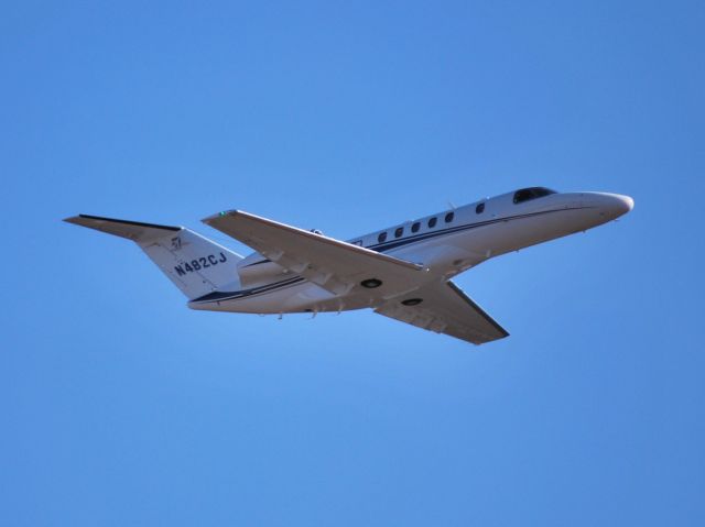 Cessna Citation CJ4 (N482CJ) - CESSNA AIRCRAFT CO at KJQF for the announcement that Cessna Aircraft/Textron will be sponsoring Earnhardt Ganassi Racing driver, Jamie McMurray, during the NASCAR Sprint Cup Series in 2013. Departing runway 20 - 1/23/12