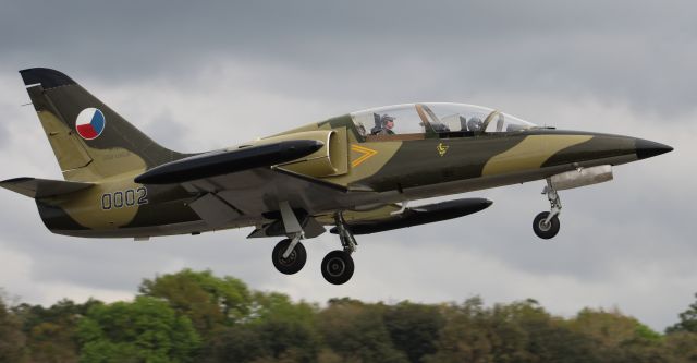 — — - An Aero Vodochody L-39MS Albatros departing Runway 19 at H.L. Sonny Callahan Airport, Fairhope, AL, during the 2019 Classic Jet Aircraft Association Fly-In and Conference - March 2, 2019.