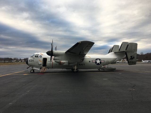 Grumman C-2 Greyhound — - Navy C2 Greyhound on a short visit to New Haven the plane allegedly departed with some of New Haven's finest apizza. 