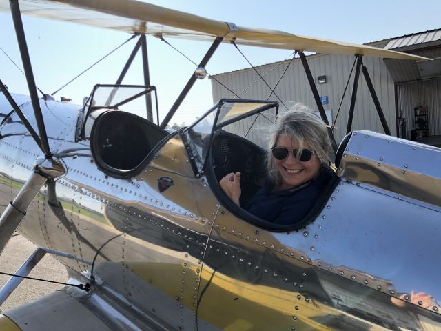 N26487 — - Women love taildraggers!  Karen Wade and her '41 OTW.