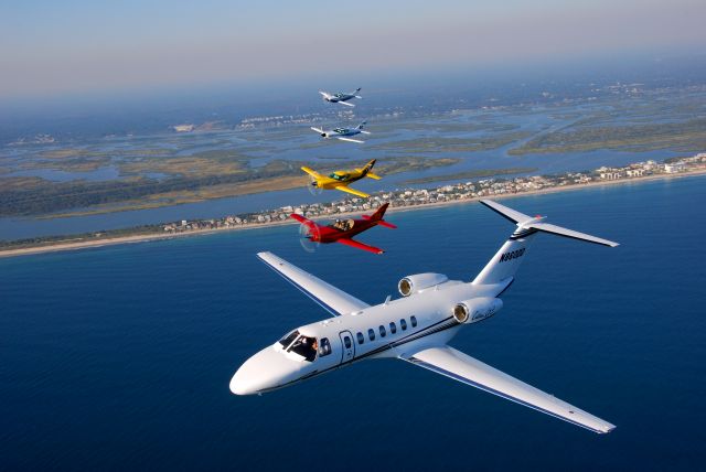 Cessna Citation CJ3 (N860DD) - Spruce Creek gaggle flight over Daytona Beach shoreline