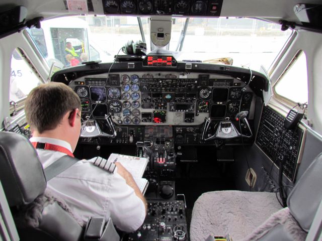 Beechcraft 1900 (C-GORA) - Pre- flight. CYYC Gate A6. Construction of the new terminal can be seen the back ground.