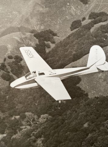 Unknown/Generic Glider (N3815A) - David “Scotty” Morris flying this glider  east of old Fremont California glider field mission peak. Circa 1962