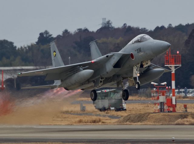 McDonnell Douglas F-15 Eagle (22-8936) - F-15DJ of the 306th Tactical Fighter Squadron departs Hyakuri Airbase for a morning sortie. One of two 306th Eagles that were in and out of Hyakuri for a three day span, perhaps doing dissimilar training with the F-4s based at Hyakuri (please view in "full" for highest image quality)