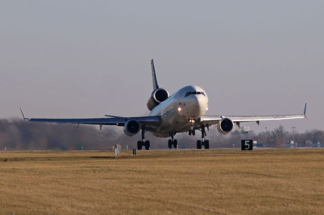 Boeing MD-11 (N275UP) - UPS9651 departing RWY 24R for Louisville Intl (KSDF) after a delay on Friday 8 Dec 2017.