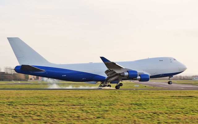 Boeing 747-400 (A6-GGP) - dubai air wing b747-412f a6-ggp landing at shannon 27/12/17.