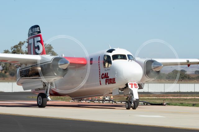 MARSH Turbo Tracker (N444DF) - Tanker 75 pulling into the pit after a dispatch to a fire in Avila Beach.