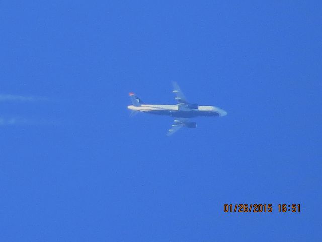 Airbus A320 (N673AW) - U.S. Airways flight 680 from PHX to DCA over Southeastern Kansas at 33,000 feet.