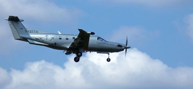 Pilatus PC-12 (N437TW) - About to touch down is this brand new Pilatus PC-12 NGX in the Summer of 2024.