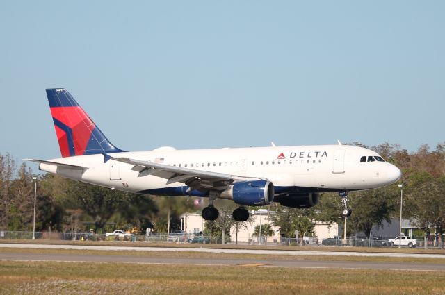 Airbus A319 (N329NB) - Delta Flight 2320 arrives on Runway 6 at Southwest Florida International Airport following flight from John F Kennedy International Airport (12/13/24)