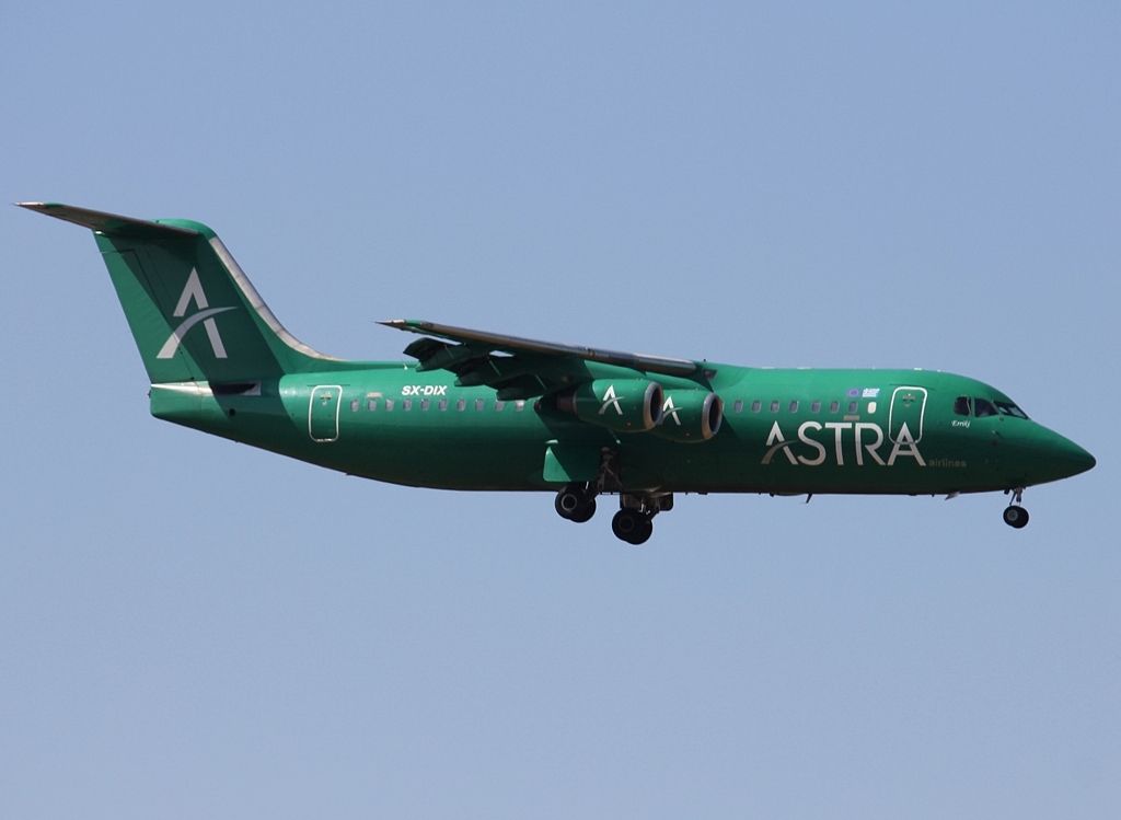 SX-DIX — - Landing on rwy 34br /BAe 146-300br /ASTRA AIRLINES