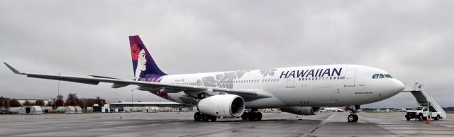 Airbus A330-200 (N380HA) - In CLT after a repaint in FCO and brought the Seahawks down to CLT for the game tomorrow.br /Seahawks won 30-27br /br /11/24/18