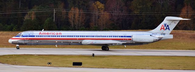 McDonnell Douglas MD-83 (N9630A) - Off to DFW! From the RDU observation deck, 11/19/18.