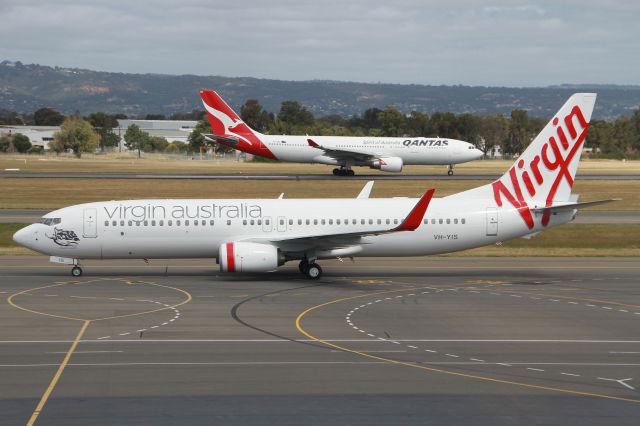 Boeing 737-800 (VH-YIS) - The newest addition to the Virign fleet making its 1st visit to Adelaide